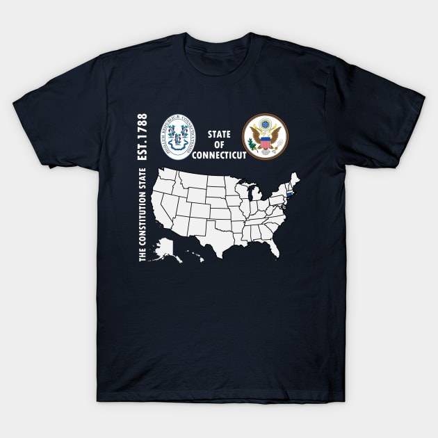 State of Connecticut T-Shirt by NTFGP